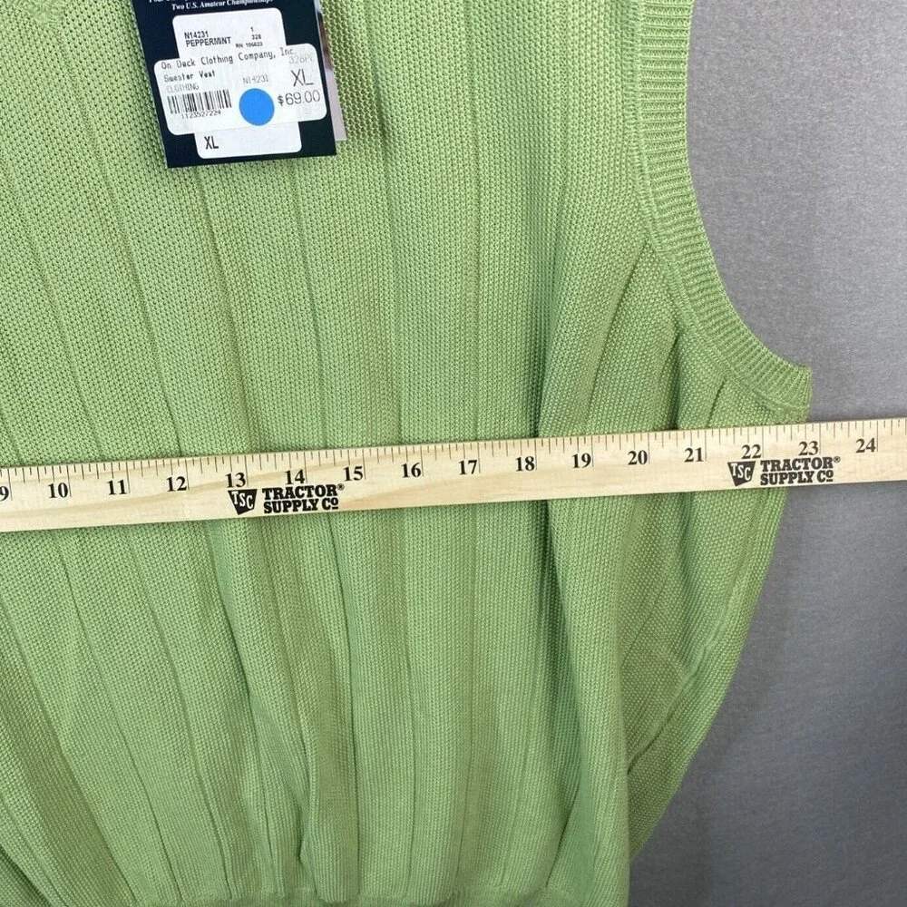 Jack Nicklaus Vest Men’s XL Lime Green 70% Silk, 30% Cotton Knit Golf Athleisure - Picture 6 of 10